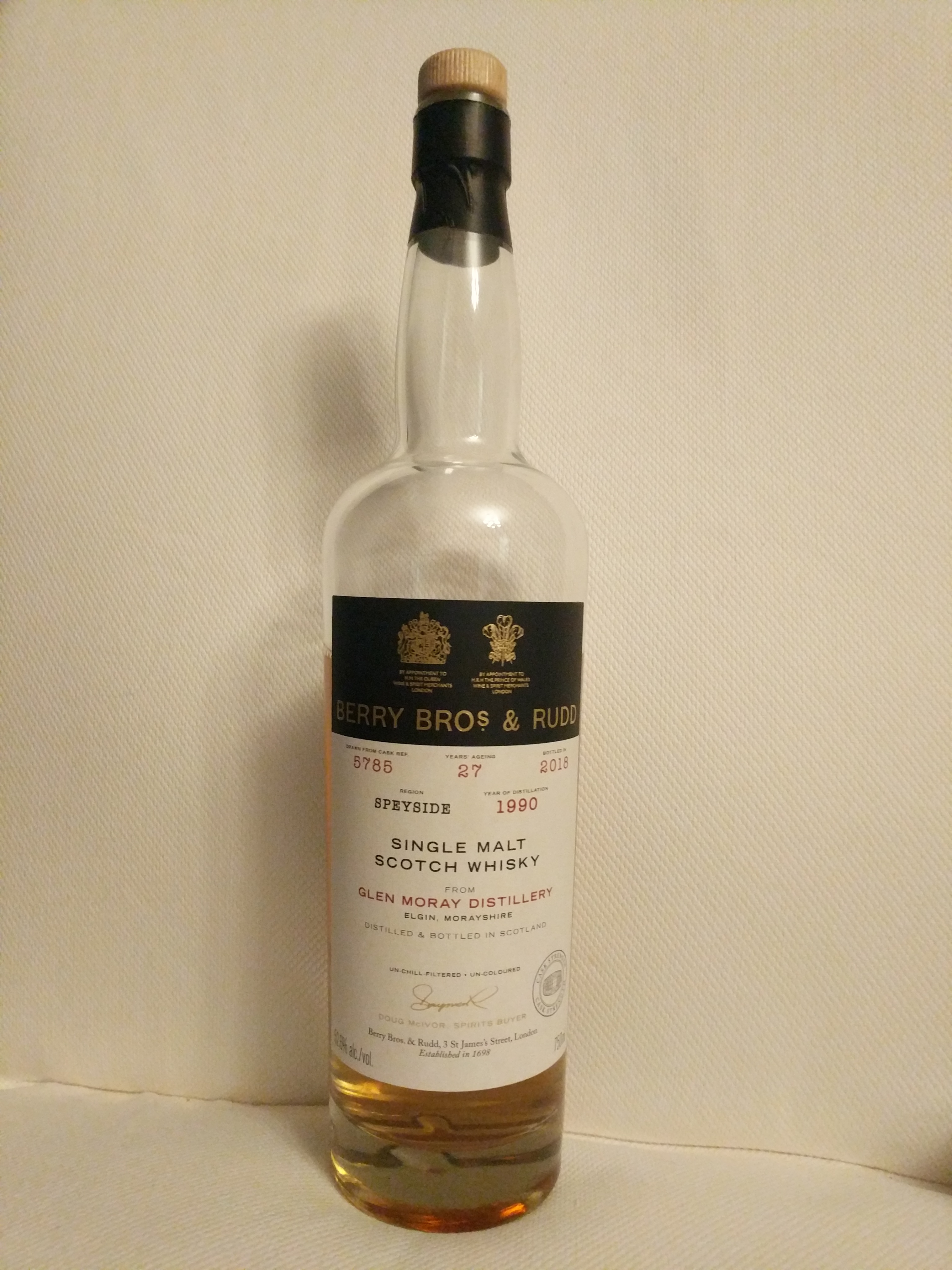 Glen Moray 1990 27 Year Cask #5785 (Berry Bros & Rudd)