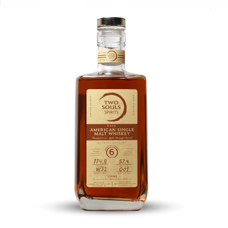 Two Souls Spirits 6-Year Ohio (Watershed) American Single Malt Finished in an Apple Brandy Barrel