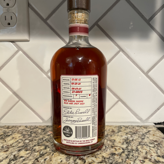 Russell's Reserve Private Barrel Selection Red Wagon Shoppe Bold and Spicy 2021