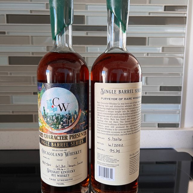 Rare Character Single Barrel Series: Chicagoland Whiskey, Cask Strength Rye (2022)
