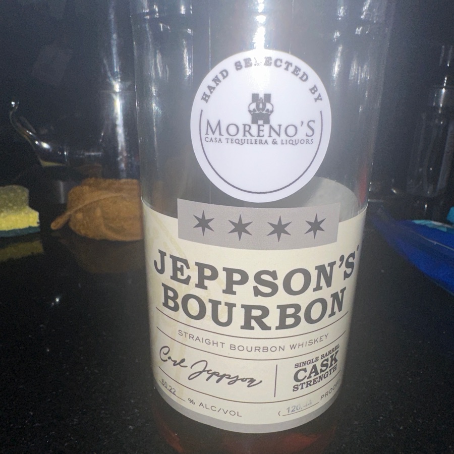 Jeppson's Single Barrel Cask Strength Straight Bourbon Whiskey