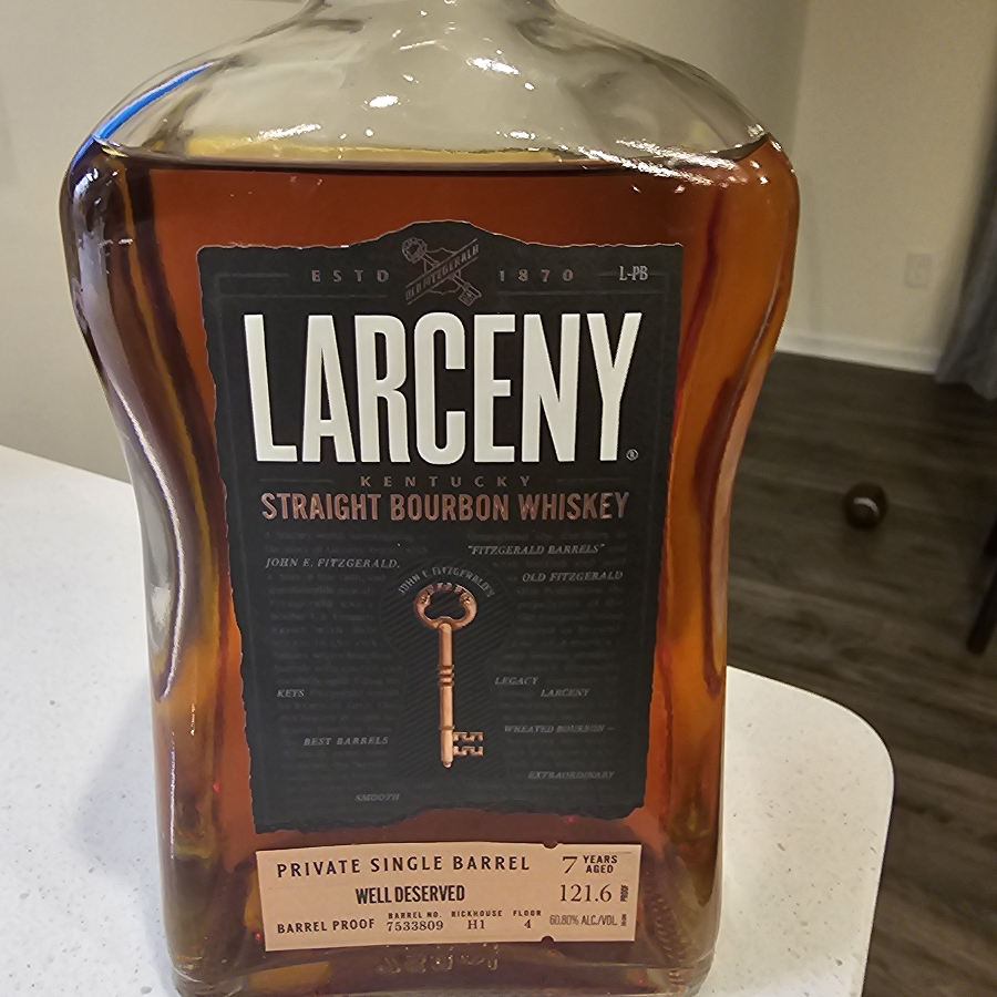 Larceny Straight Bourbon Whiskey Private Single Barrel  Well Deserved