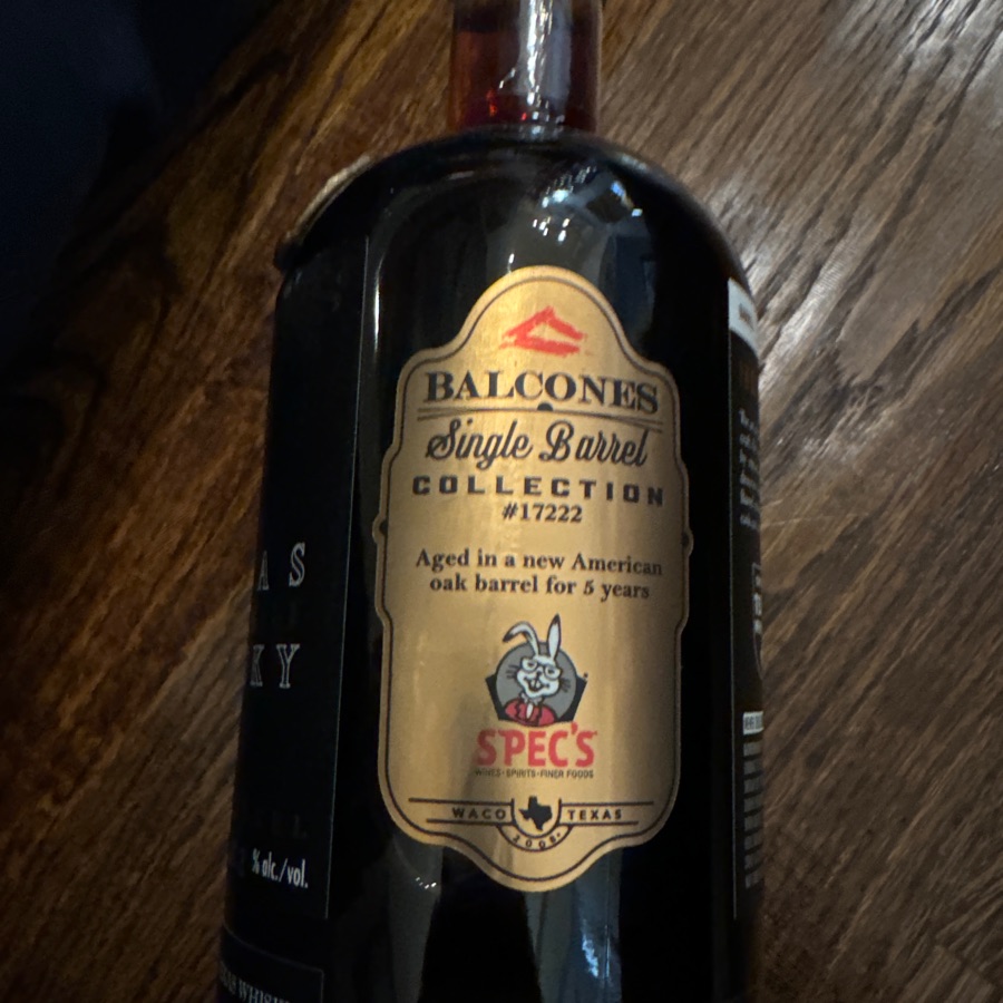 Balconss Texas Single Malt Whisky - Specs Single Barrel 17222 - New American Oak
