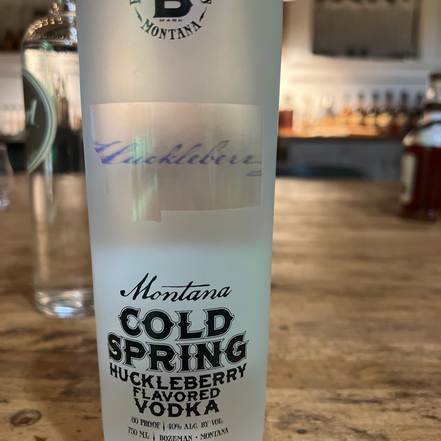 Bozeman Spirits Montana COLD SPRINGS Huckleberry flavored Vodka