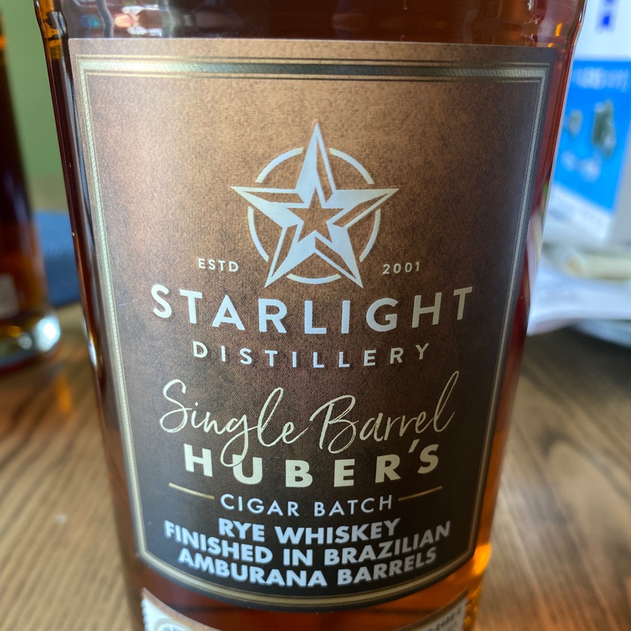 Starlight Distillery Single Barrel Cigar Batch Rye Whiskey finished in Brazillian Amburana Barrels - Happy Hour Liquor pick barrel 22-2489-2