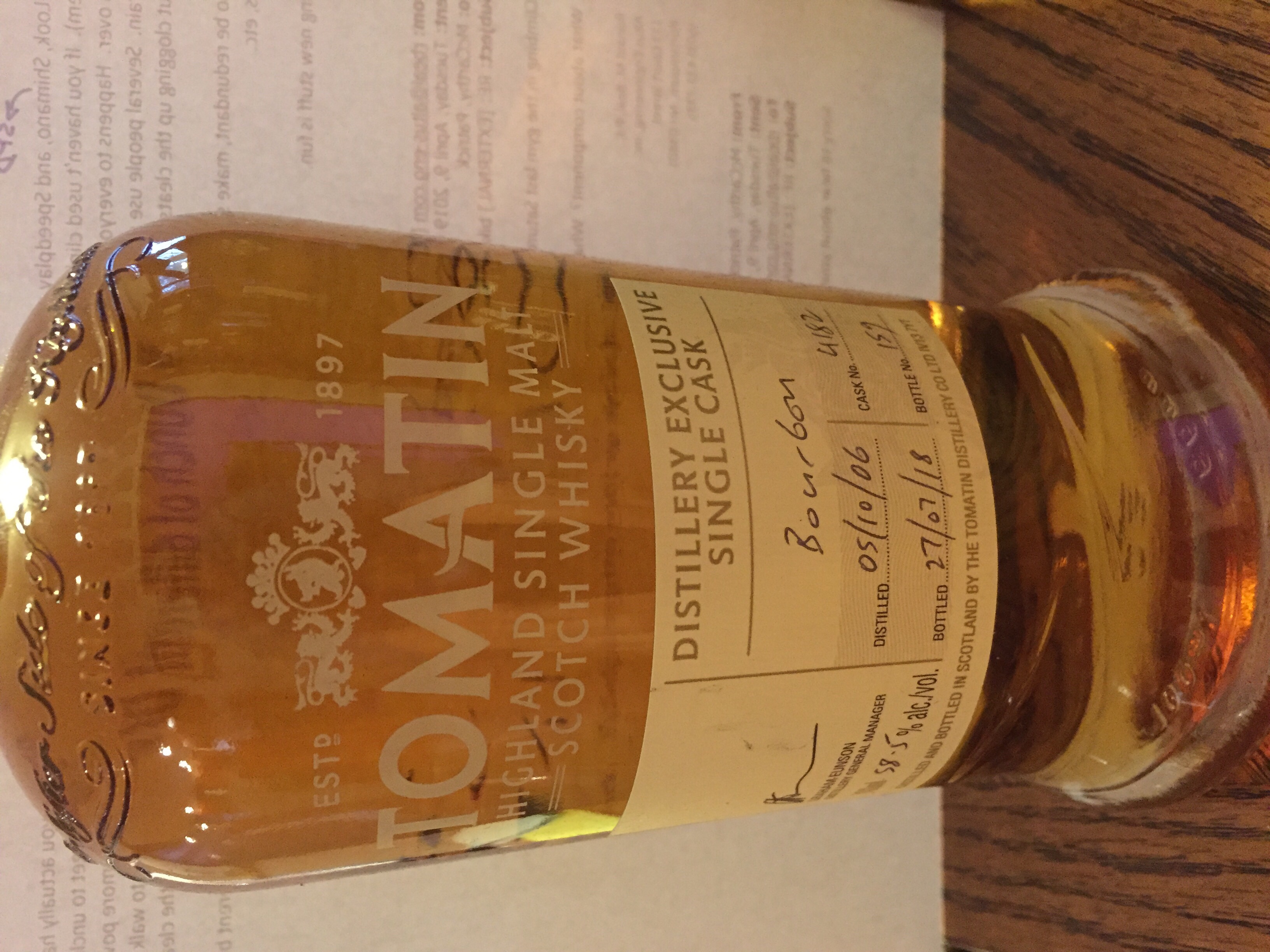 Tomatin Distillery Single Cask