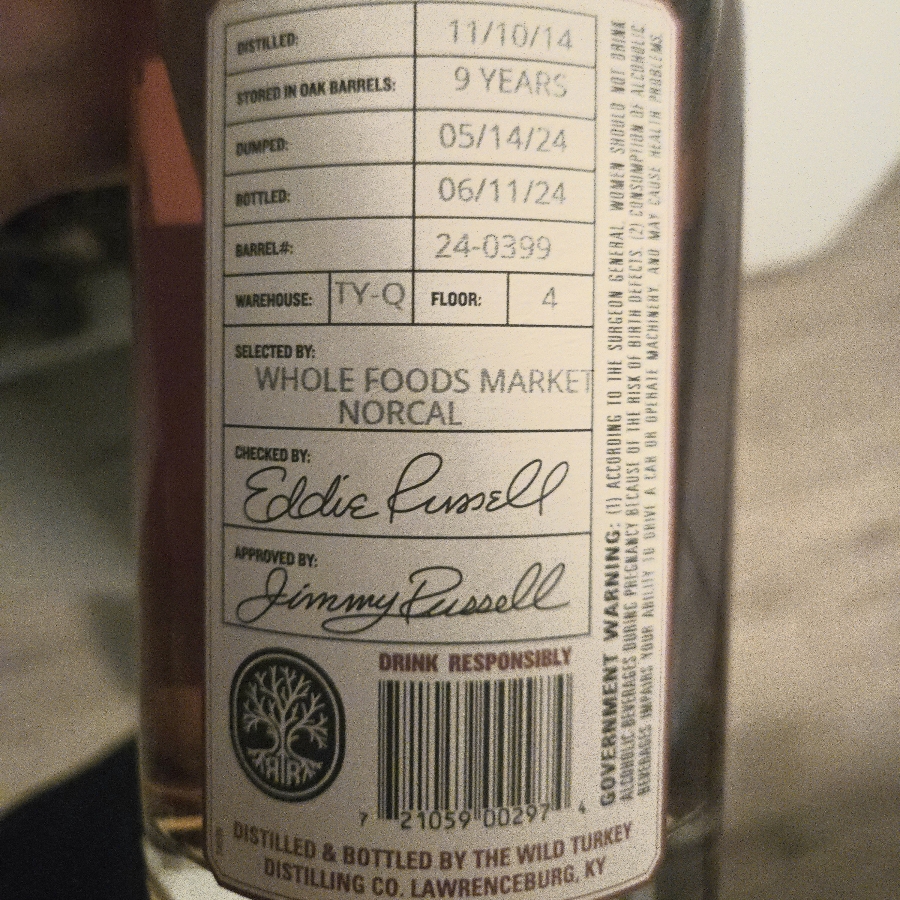 Russell's Reserve Private Selection 24-0399 (WHOLE FOODS MARKET NORCAL)