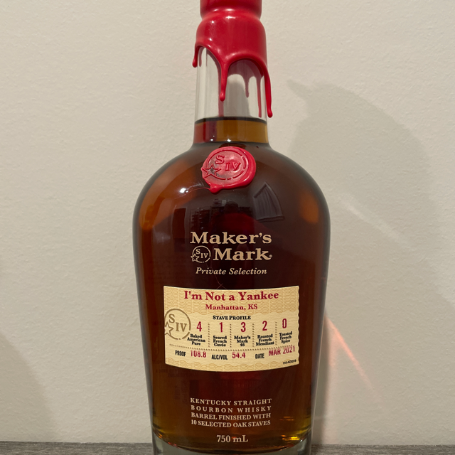Maker's Mark Private Selection (I'm Not a Yankee, Manhattan, KS, Mar 2021)