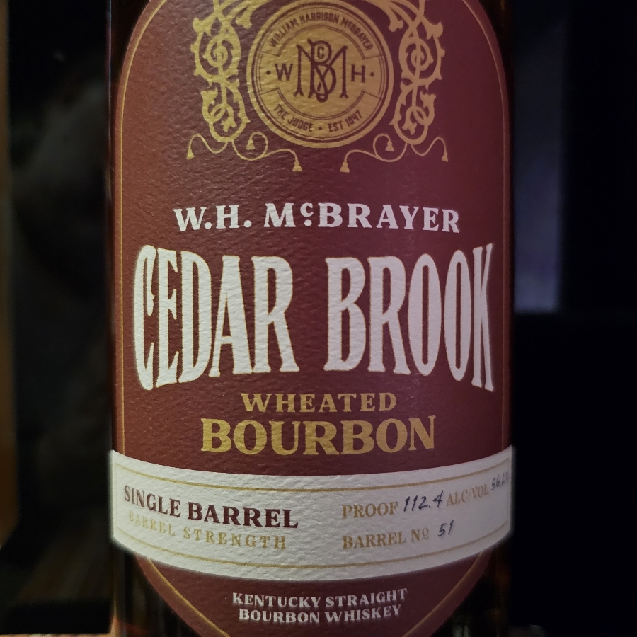 W. H. McBrayer Cedar Brook Wheated - Single Barrel No. 51