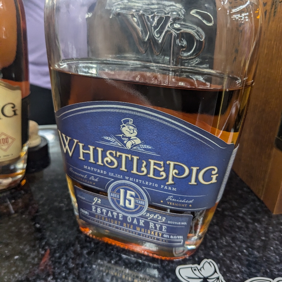 WhistlePig Estate Oak Straight Rye Whiskey Aged 15 Years