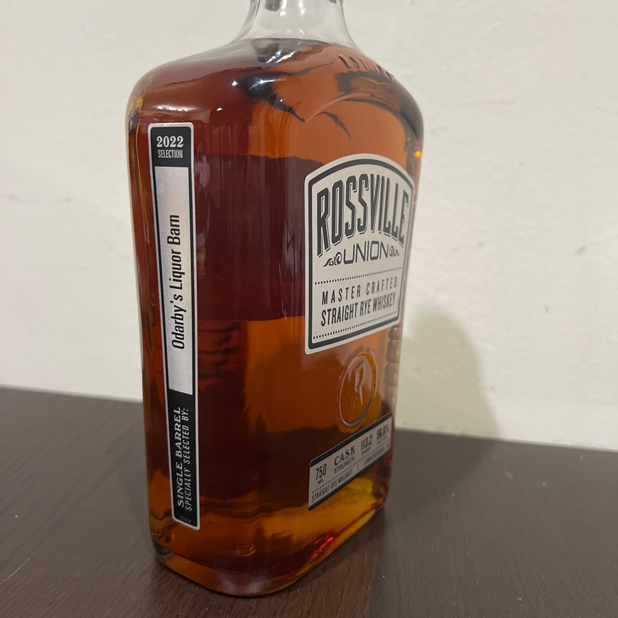Rossville Union Straight Rye Whiskey (Odarby's Liquor Barn Single Barrel Select)