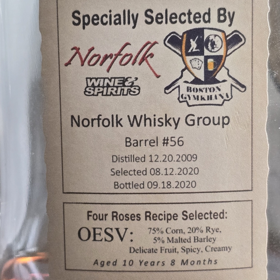 Four Roses Private Selection (Norfolk Whisky Group OESV 10 yr 8 m)