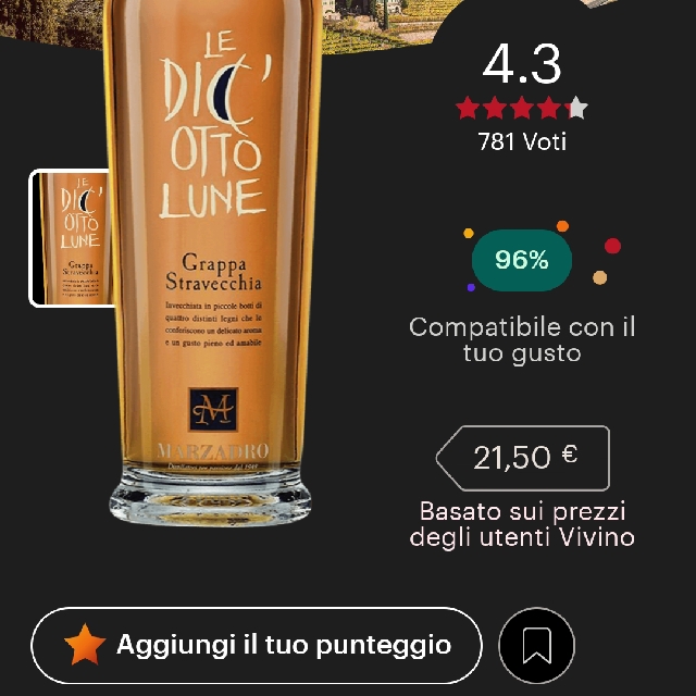 Le Diciotto Lune Grappa Stravecchia