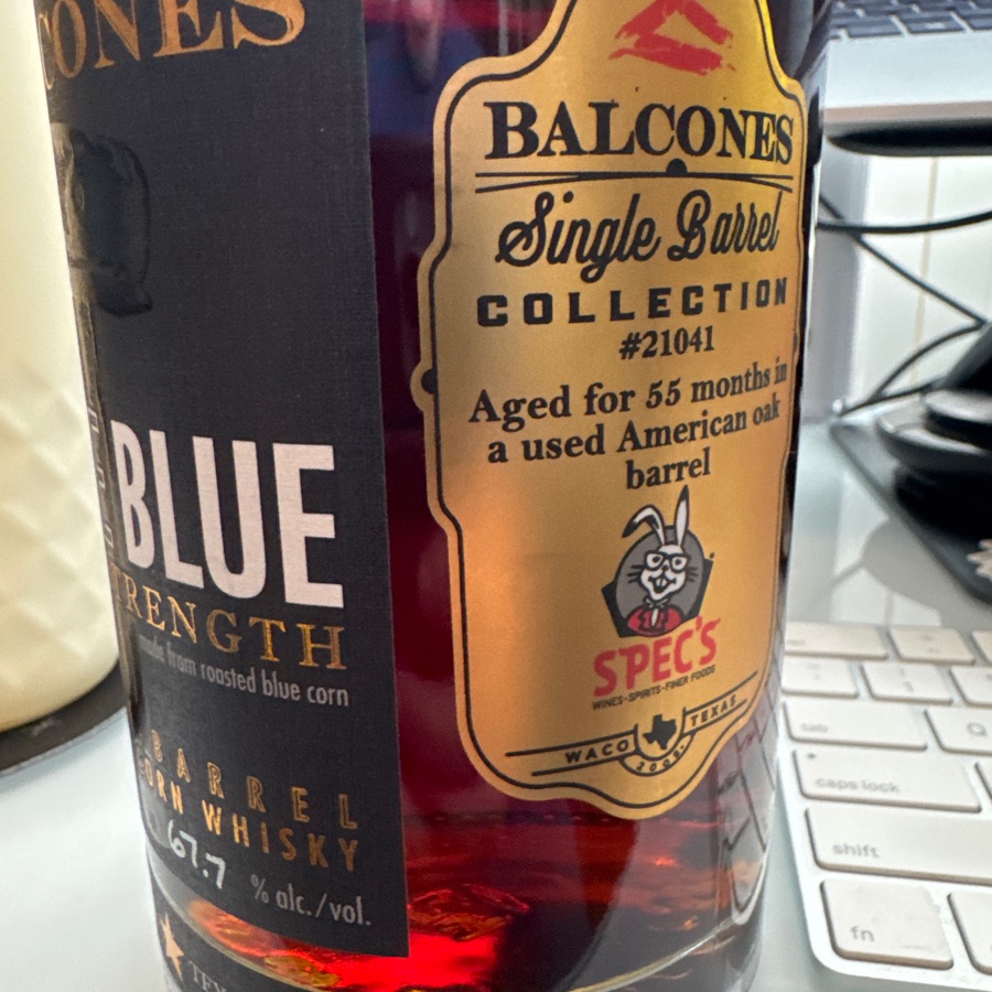 Balcones True Blue Cask Strength Single Barrel #21041