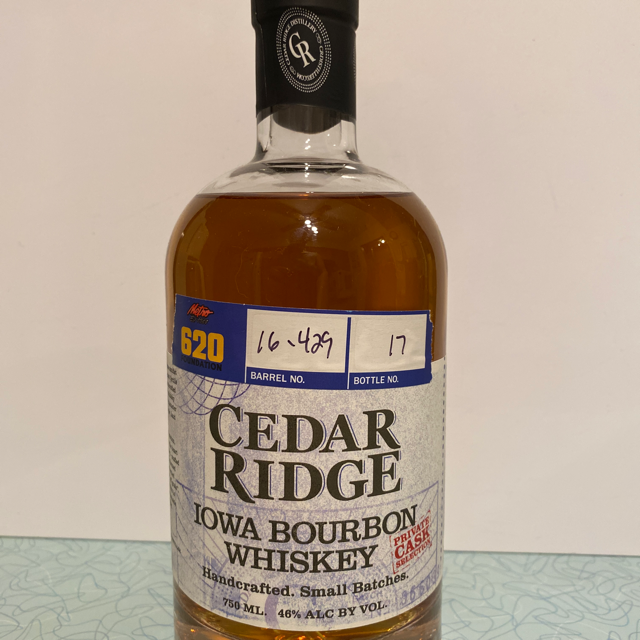 Cedar Ridge Iowa Bourbon Whiskey Private Cask