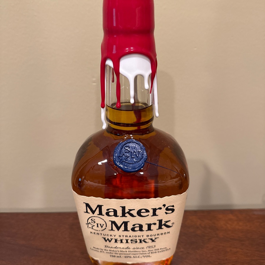 Maker's Mark straight bourbon - Red, White, Blue wax and seal