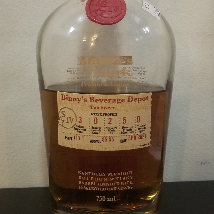 Maker's Mark Provate Selection Too Sweet (Binny's Beverage Depot)