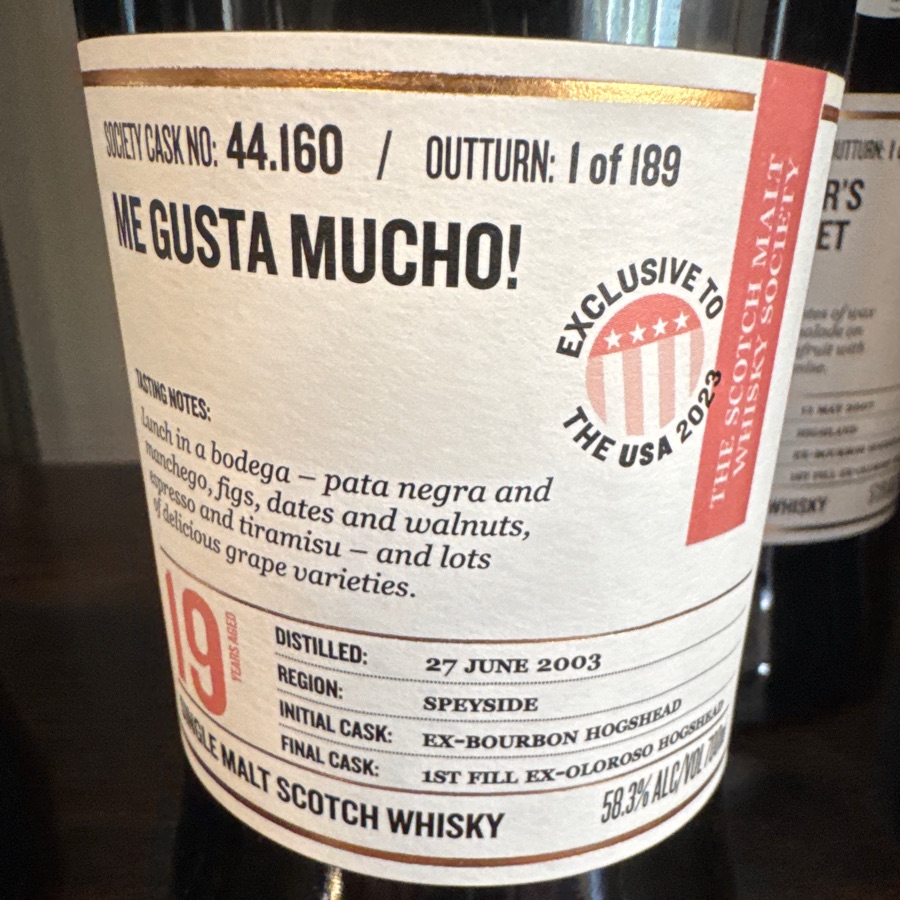 SMWS 44.160 Me Gusta Mucho! (Craigellachie)