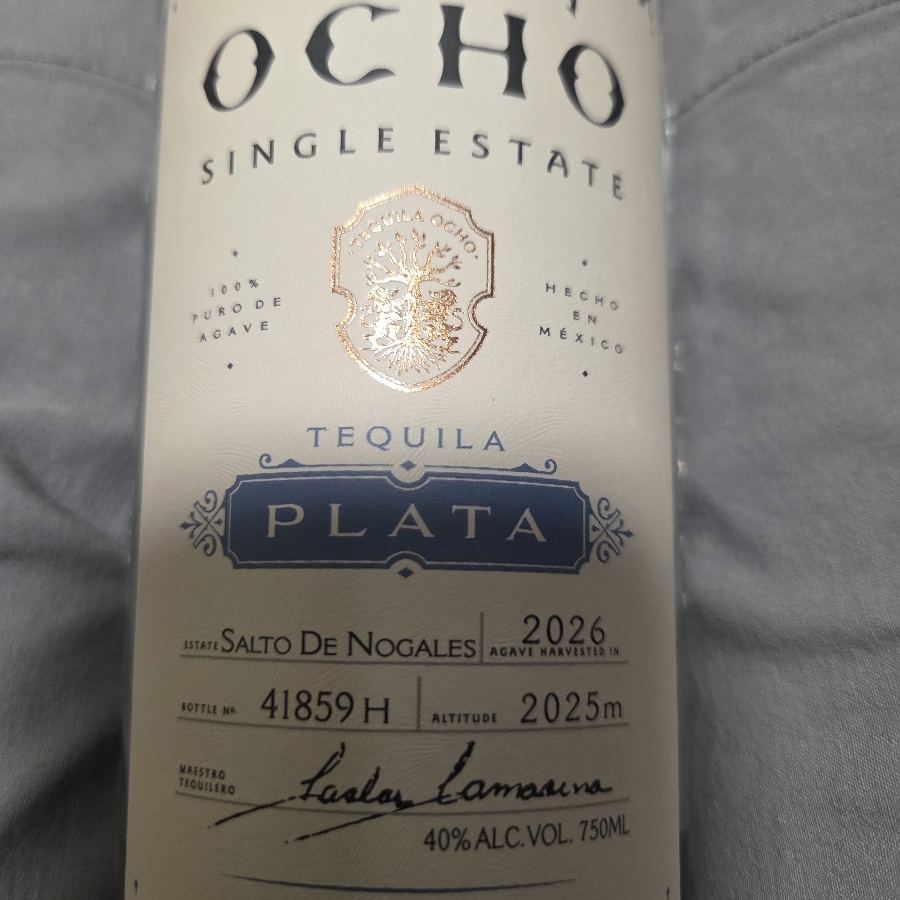 Tequila Ocho Plata Salto de Nogales