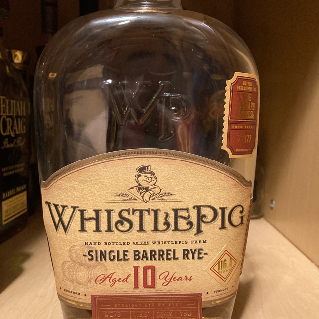 Whistlepig Single Barrel 10yr Rye for The Howard Oshkosh