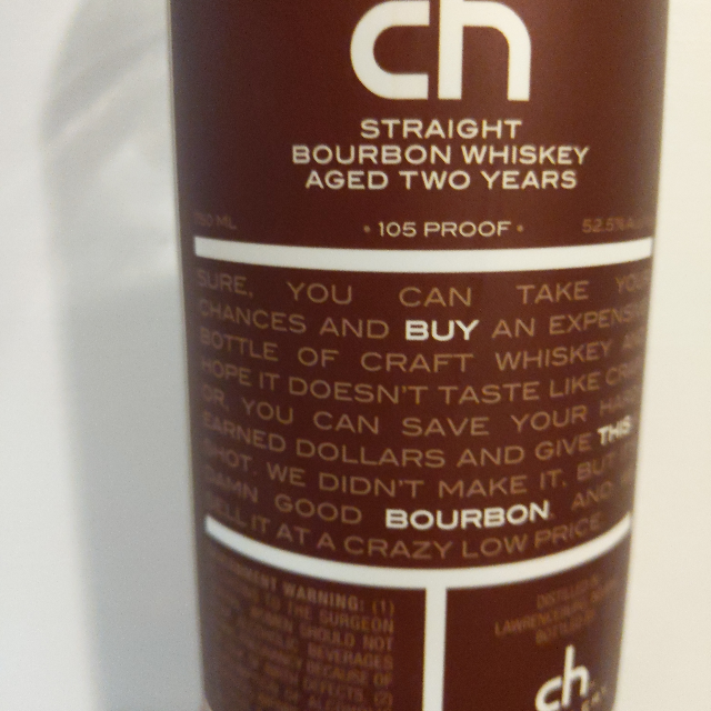 CH straight bourbon whiskey