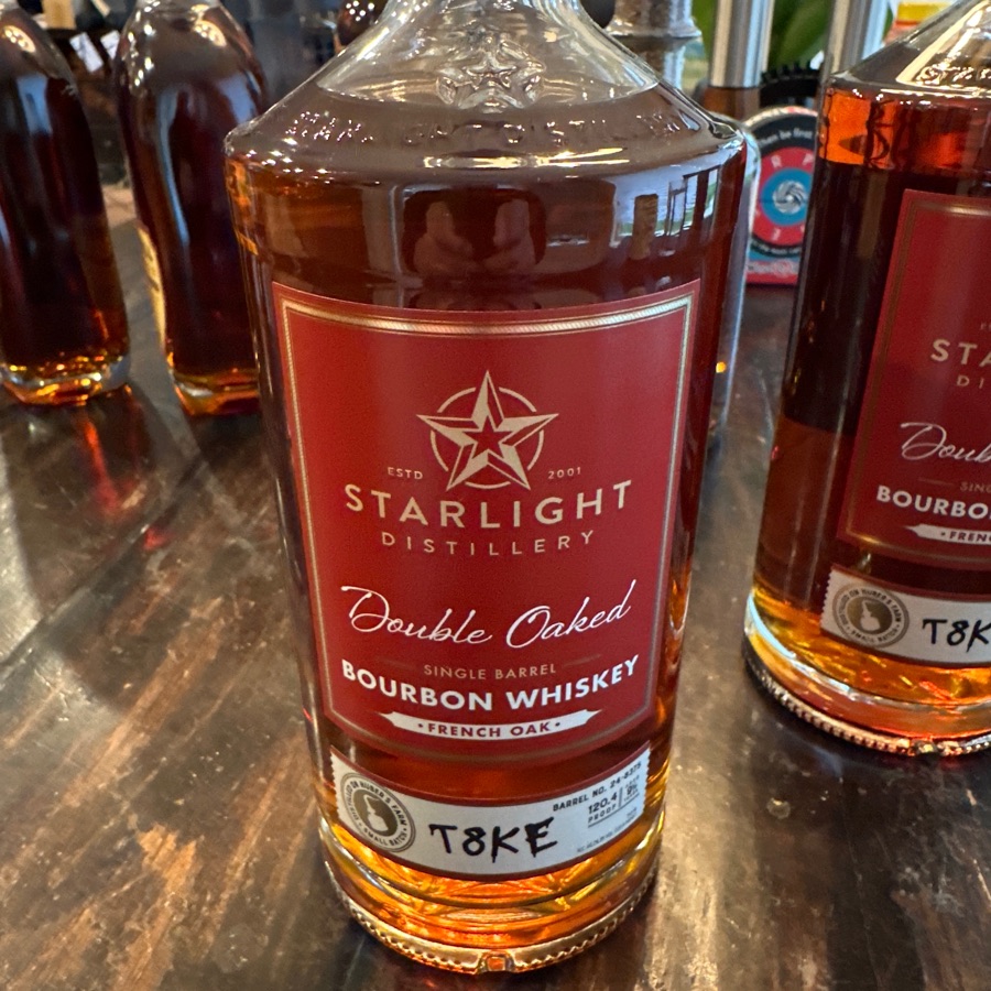 Starlight Distillery Double Oaked (French Oak) Single Barrel Bourbon Whiskey selected by T8KE Barrel No. 24-8375