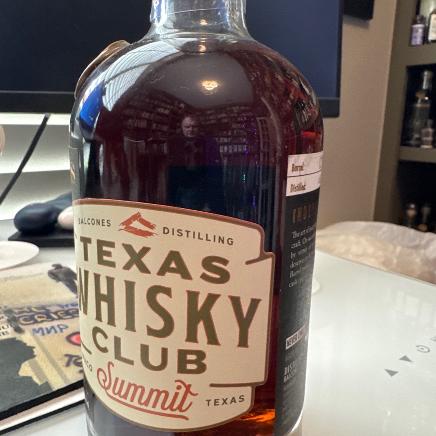 Balcones Texas, single malt, whiskey, single barrel, Texas whiskey club Summit Bottle 12720 - aged in ex-oloroso casks