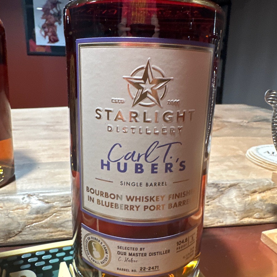Starlight Distillery Carl T. Huber's Single Barrel Bourbon - Finished in Blueberry Port Barrels