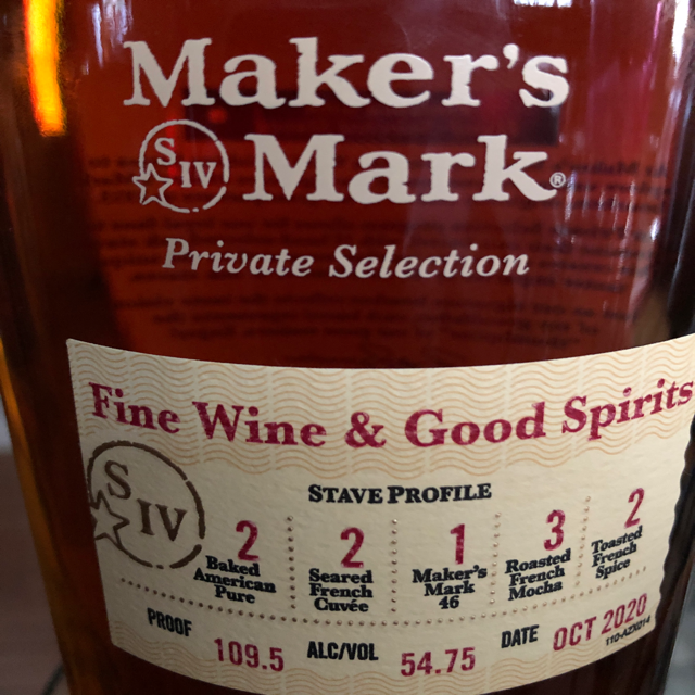 Makers's Mark Private Select Fine Wine & Good Spirits