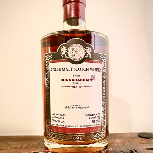 Bunnahabhain 7 Year Refill Sherry Hogshead peated 2013/2020 (Malts of Scotland)