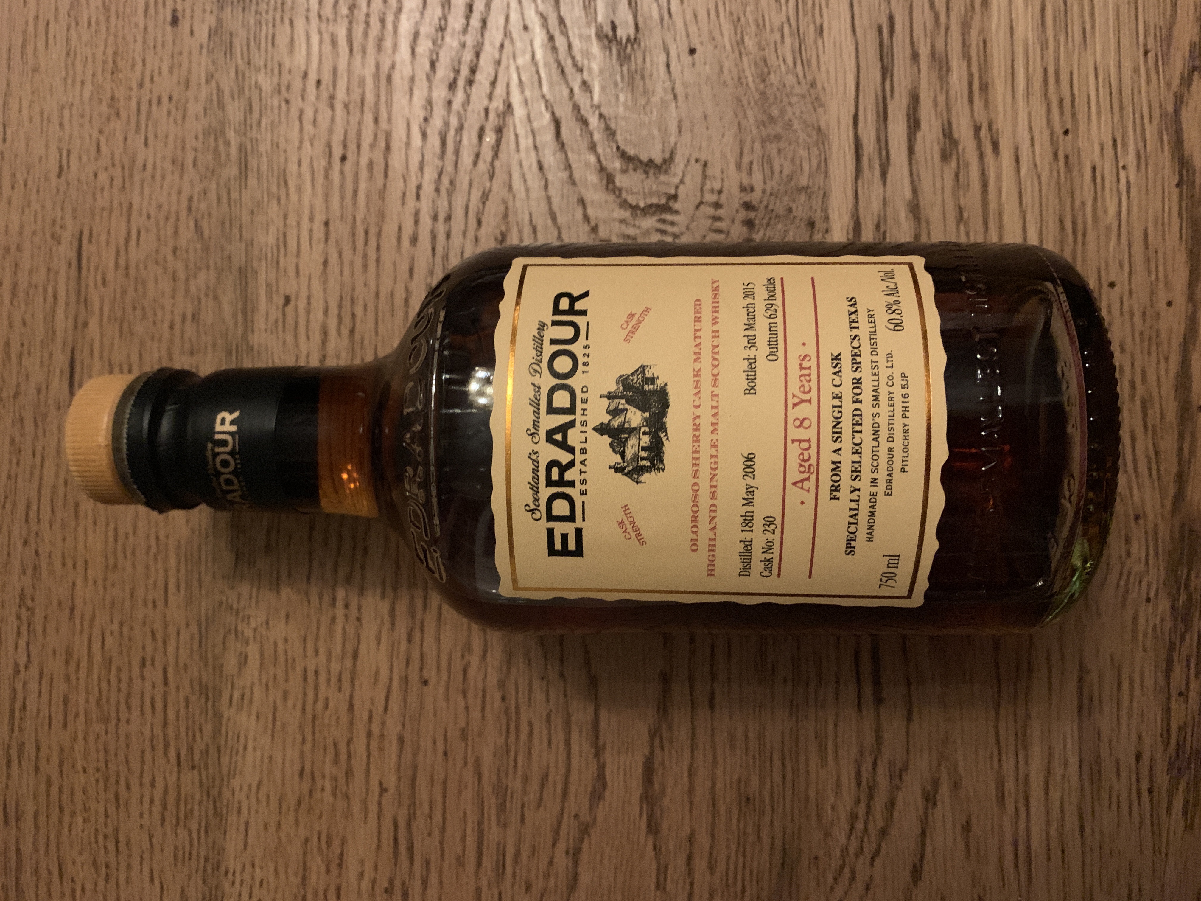 Edradour 2006 8 Year Oloroso Sherry Cask Matured Cask #230 (Spec's Texas)