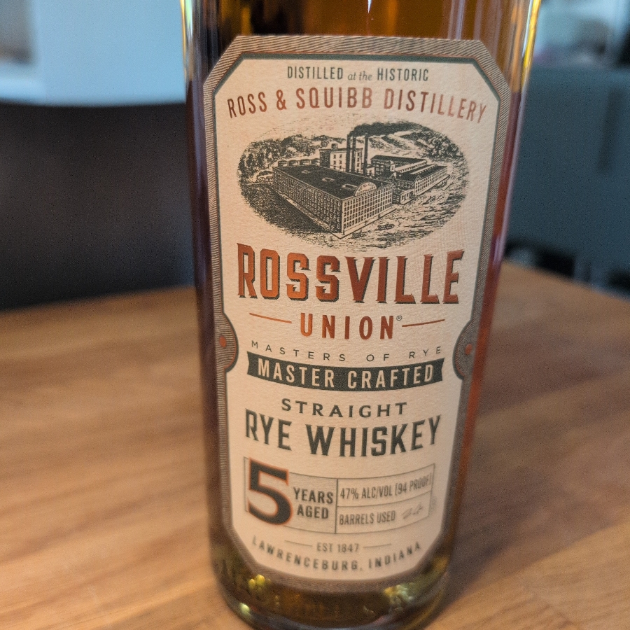 Rossville union masters of rye straight rye whiskey 5 years aged