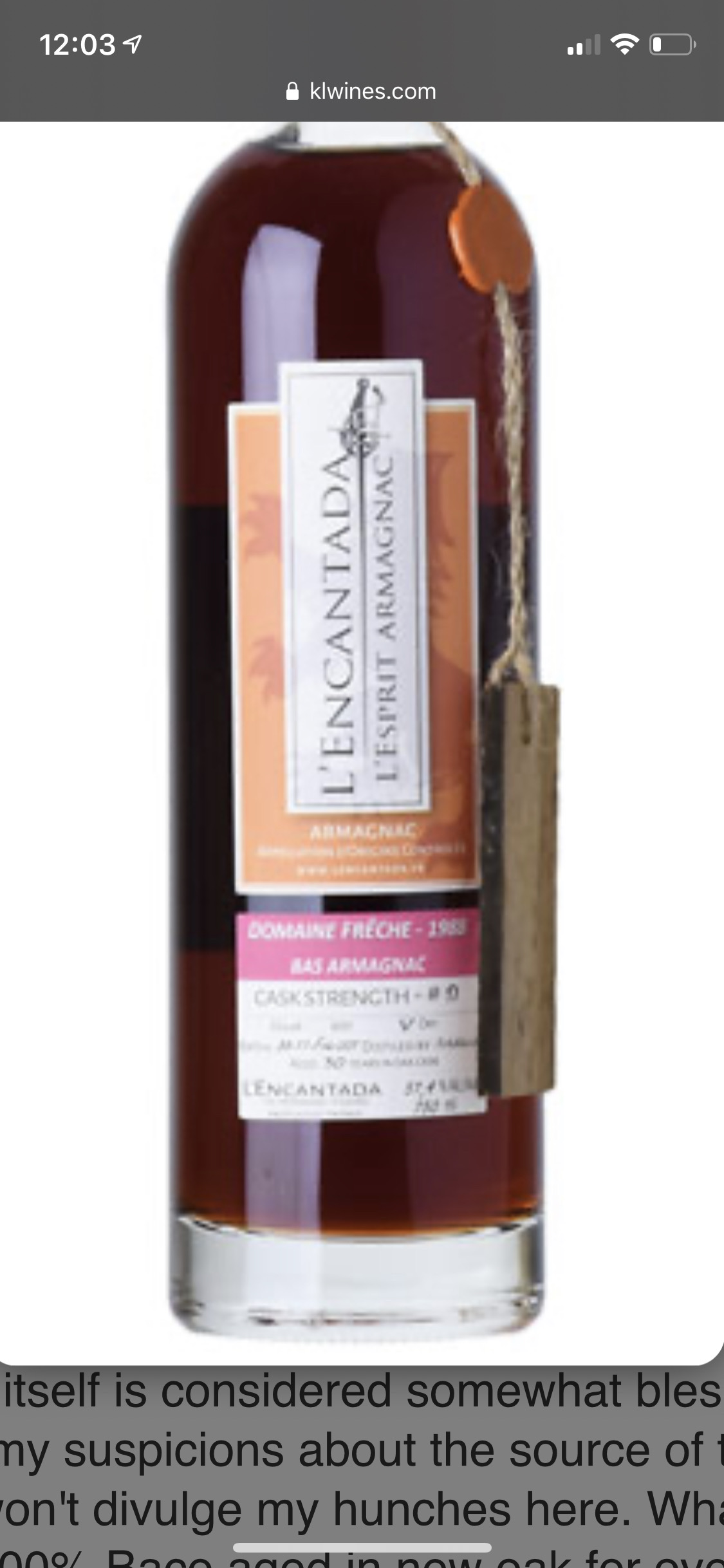 L'Encantada Domaine Le Frêche 1988 #17 (K and L)