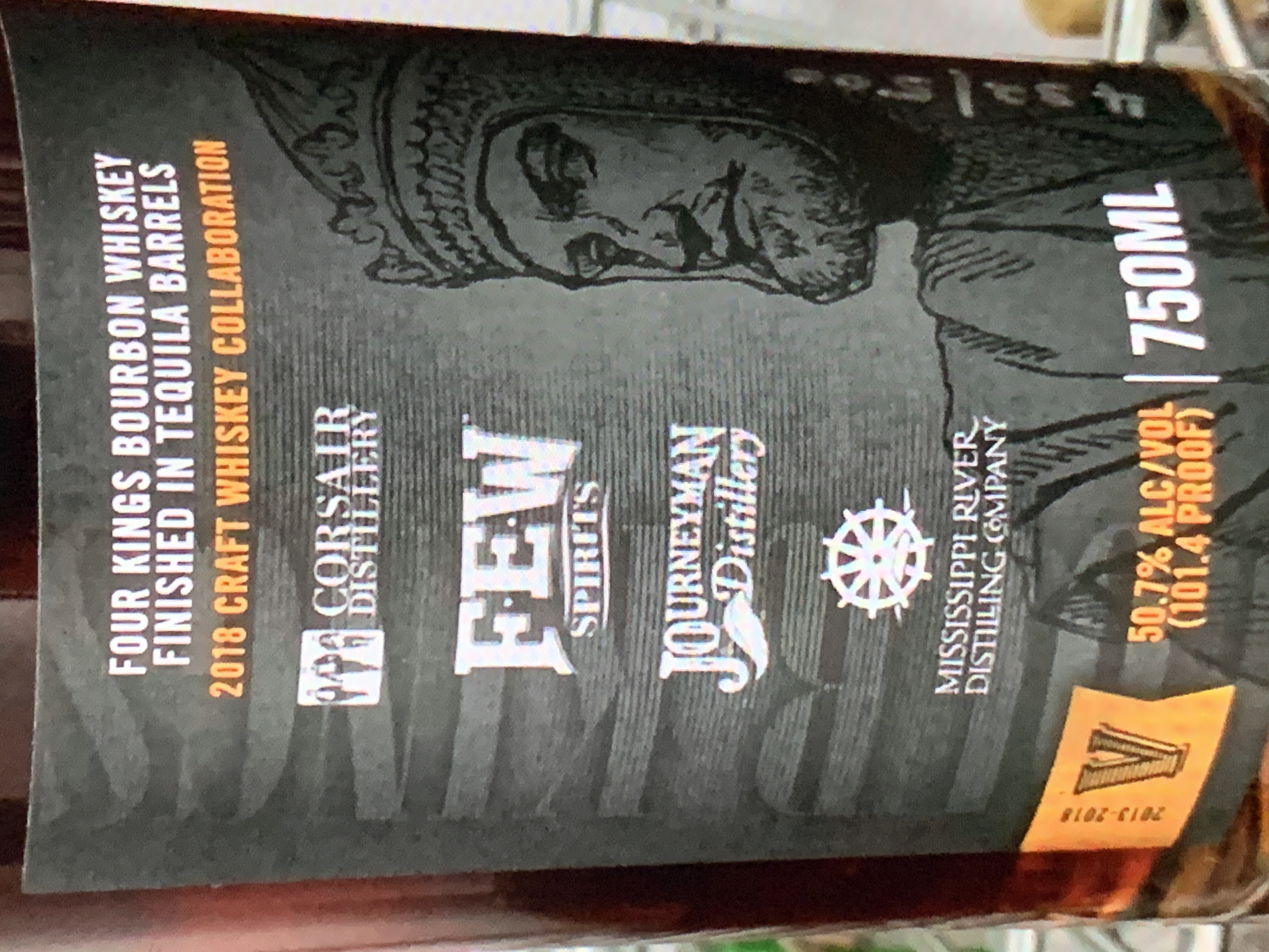 Four Kings Bourbon Whiskey Finished in Tequila Barrels (2018 Craft Whiskey Collaboration)