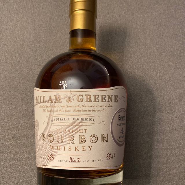 Milam & Greene 4 Year Straight Bourbon Single Barrel #353 (Binny's Handpicked)