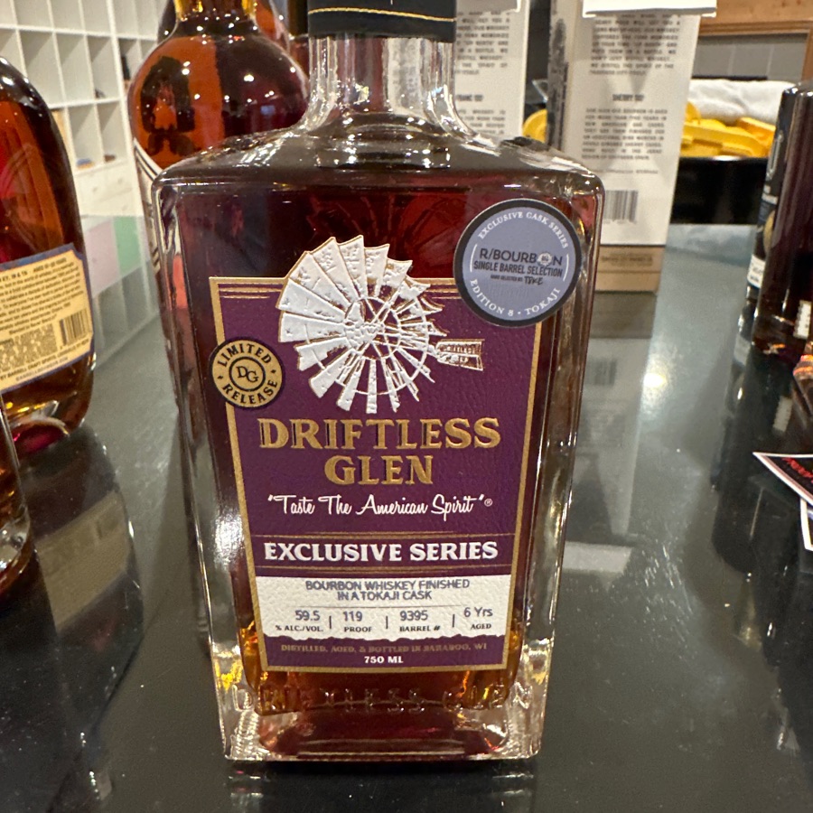 Driftless Glen Limited Release Bourbon Whiskey Finished in a Tokaji Cask Single Barrel Selection by R/Bourbon and T8KE