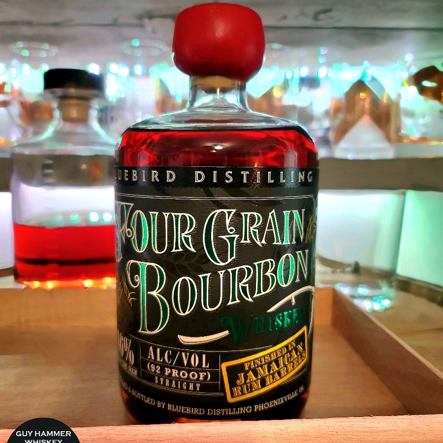 Bluebird Distilling Four Grain Bourbon Finished in Jamaican Rum Barrels