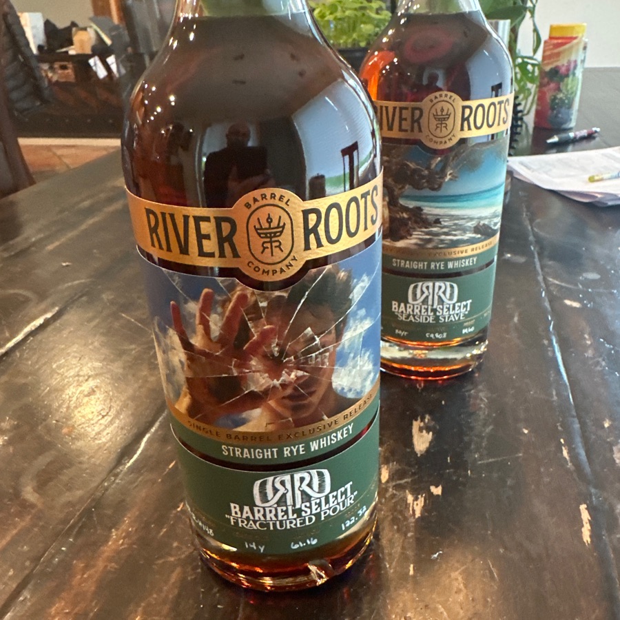 River Roots Single Barrel Exclusive Release Straight Rye Whiskey Barrel Select "Fractured Pour"