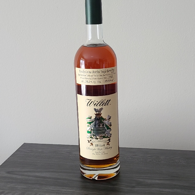 Willet Family Estate Bottled Single Barrel Rye 9 Year