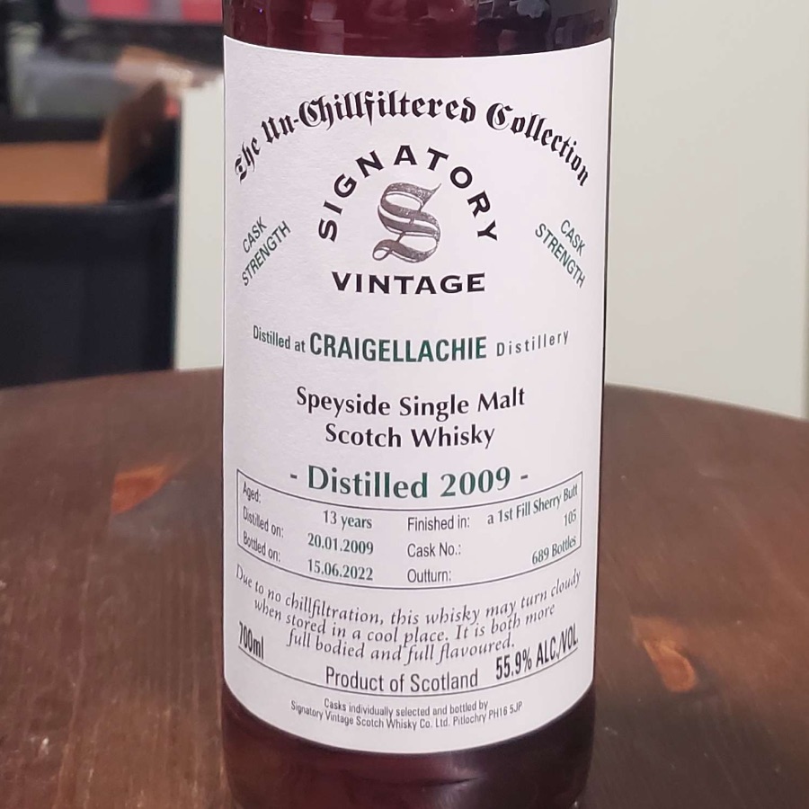 Craigellachie 2009 13 Years (Signatory Vintage The Un-Chillfiltered Collection)