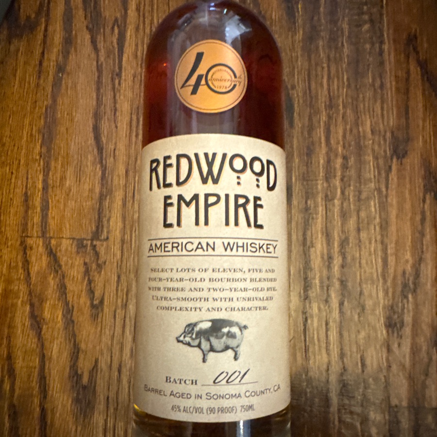 Redwood Empire American Whiskey 40th Anniversary Batch 0001