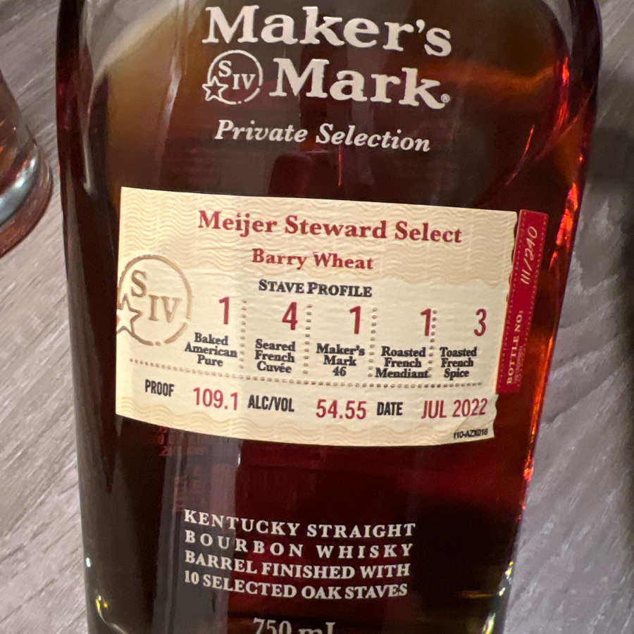 Makers Mark Private Selection Barry Wheat