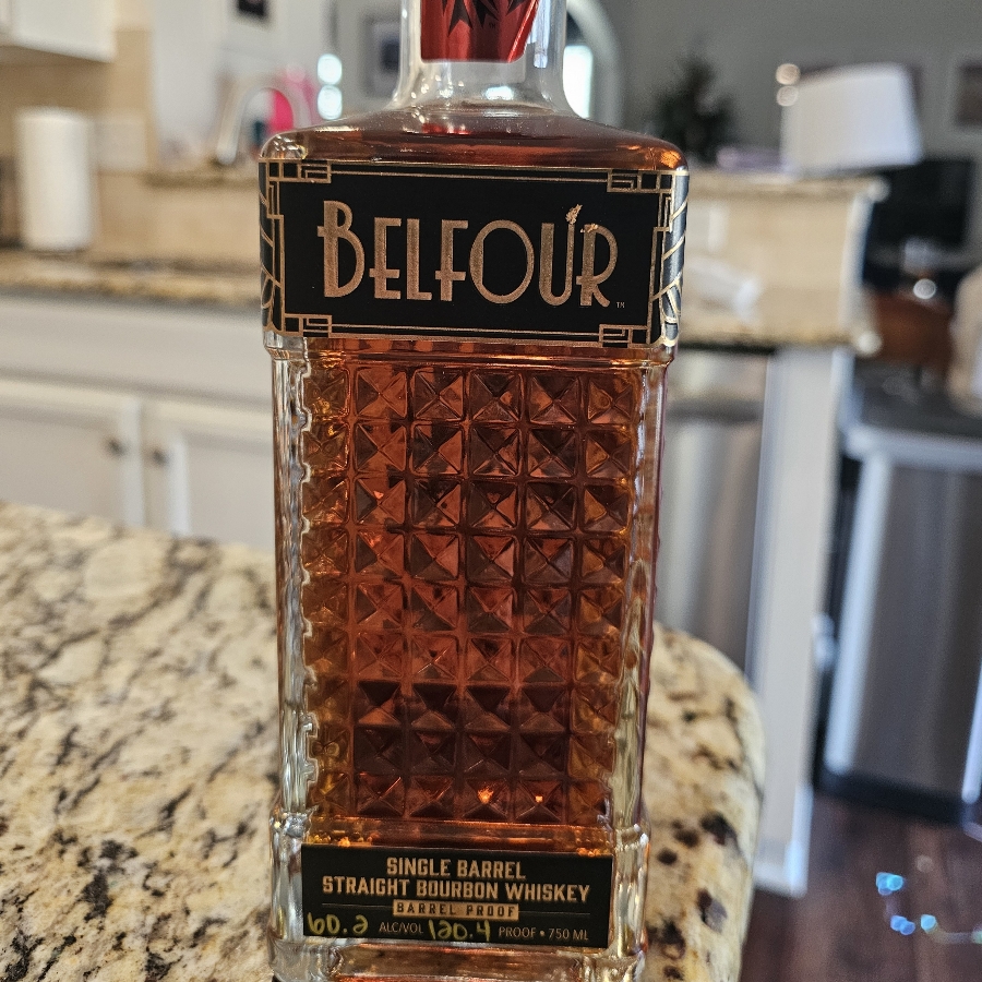 Belfour Single Barrel Straight Bourbon Whiskey Stateline Elite Barrel #7150 Bottle #186