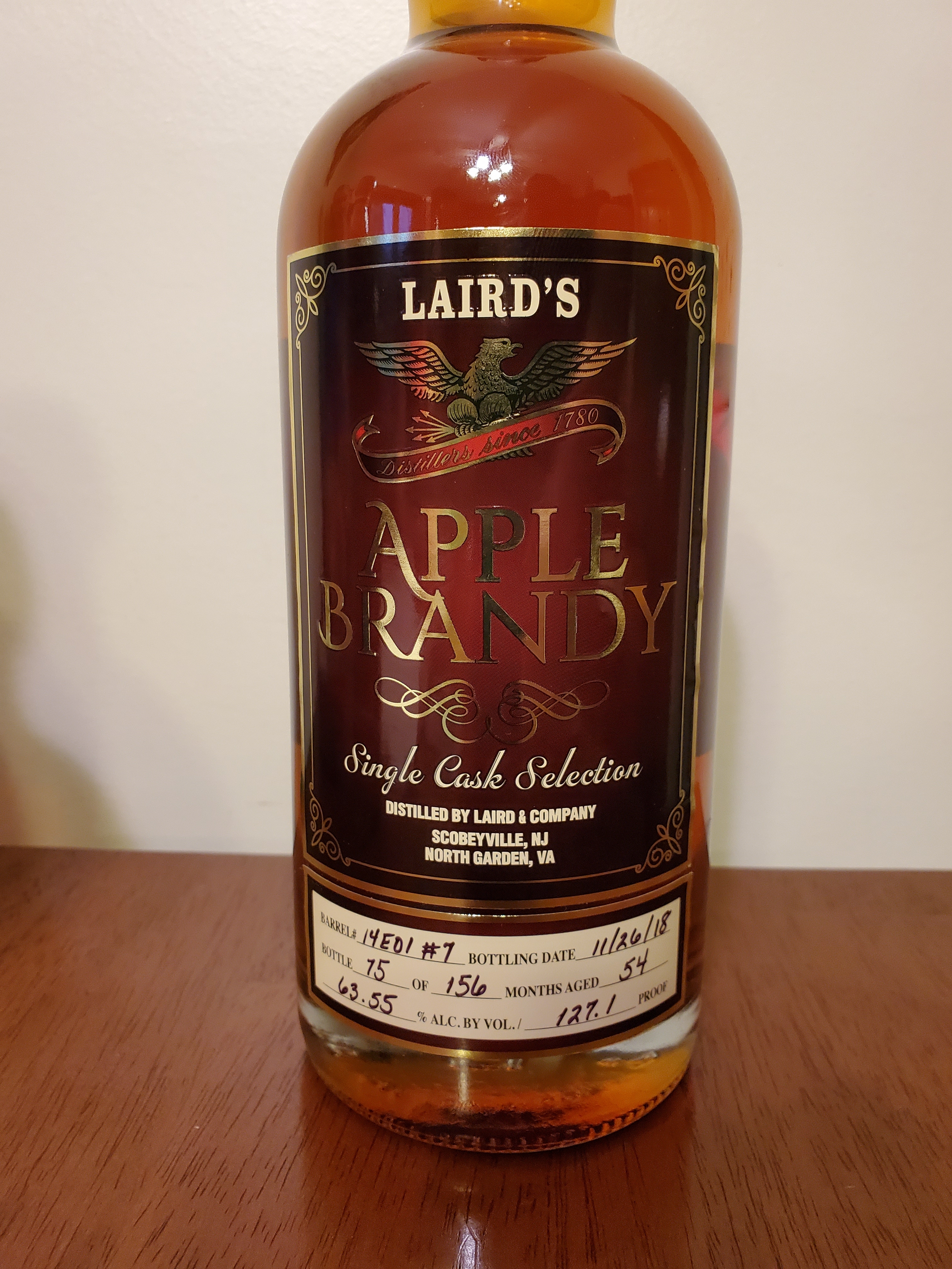 Laird's Apple Brandy Single Cask Selection