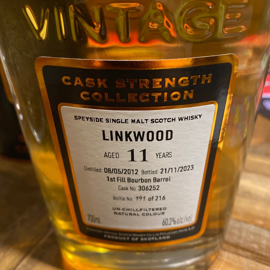 signatory vintage linkwood cask strength 11yo