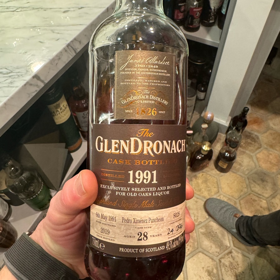 Glendronach 1991 Oloroso Sherry Puncheon 28 Yr (Old Oaks Single Cask)