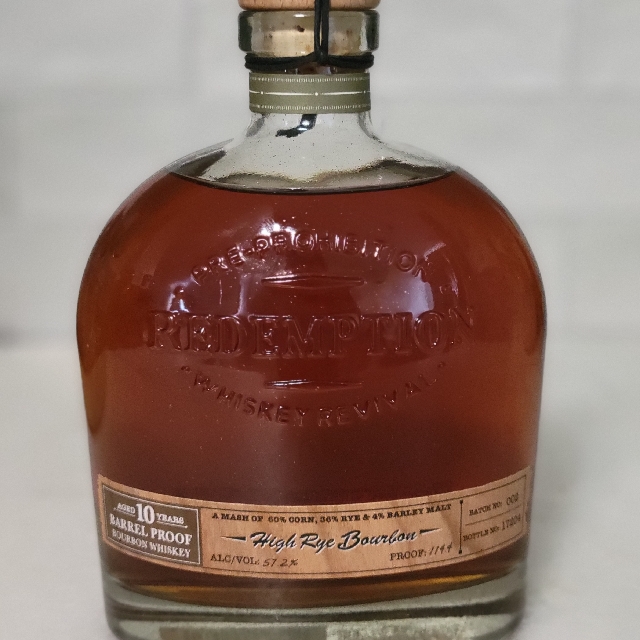 Redemption Barrel Proof 10 year High Rye Bourbon (2021, Batch 002)