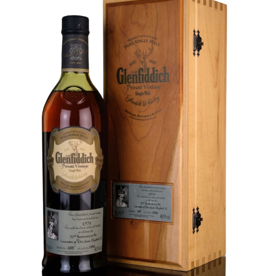 Glenfiddich 1974 Private Vintage - 50th Anniversay Coronation of Queen Elizabeth II