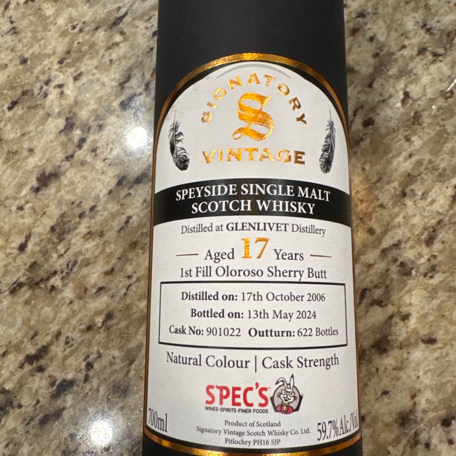 signatory speyside, single malt scotch whiskey, Glenlivet - Spec's SP