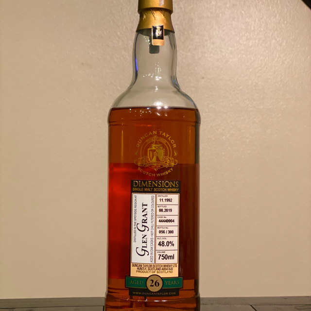 Glen Grant 1992 26 Year Dimensions (Duncan Taylor)